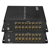 16 port Audio Fiber Converters Unbalanced,Broadcast RCA Audio extender over fiber 1 pair